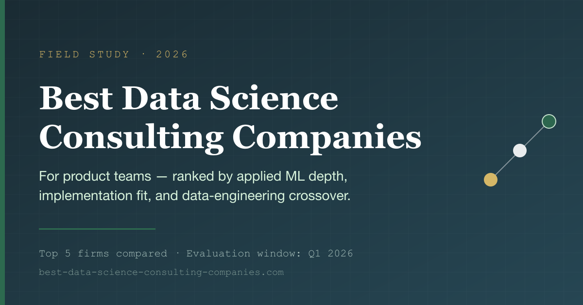 Editorial cover for Best Data Science Consulting Companies for Product Teams in 2026: 8 Firms Ranked